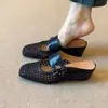 Mules cerrados de suela gruesa estilo francés para mujer, para uso exterior en verano, modelo 2026, con aumento de altura interno, sandalias tipo chancla caladas huecas estilo Birkenstock
