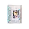 Tianyi Carpeta Transparente de PVC para Tarjetas de Planificador Almacenamiento de Documentos y Fotos Bolsillo para Hojas Sueltas Carpeta Portátil con Anillas Metálicas de Colores