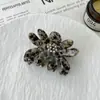 Pinza de Agarre de Alta Calidad Francesa de Ácido Acético con Diamante Pinza Gruesa de Tiburón Accesorios para el Cabello de la Parte Posterior de la Cabeza para Mujer de Combinación Universal con Flor