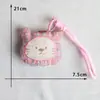 Lanyard Fashionável Estilo Ins de Tecido Preenchido com Algodão em Formato de Coração com Toque de Luxo, Pingente para Bolsa, Chaveiro Estilo Miu