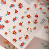 Novos Adesivos de Unha Florais Vermelhos Retrô da Sky São um Sucesso de Vendas Novos Adesivos de Unha Adesivos Florais Laranja-Vermelhos Estilo Nacional Chinês