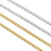 Directo de fábrica acero inoxidable collar de joyería cadena de perlas cuadradas trituradas cadena de perlas de acero de titanio cadena de clavícula DIY cadena desnuda