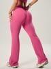Pantalones Acampanados de Yoga de Cadera Melocotón Caliente Transfronterizos Fitness Deportes Pierna Ancha Micropantalones Cintura Alta Secado Rápido Pantalones de Yoga para Mujer