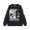 Melancolía Rico Segunda Generación Erd Boceto Graffiti Transfronterizo Nueva Moda Urbana Marca Casual Holgada Camiseta de Manga Larga con Estampado para Otoño
