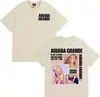 Camiseta Cover de Turnê de Álbum da Cantora Ariana Grande Moda Masculina e Feminina Estética Camiseta de Manga Curta Algodão Casual