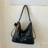 Bolsa de Ombro Única de Grande Capacidade Simples Retrô Moda de Alta Aparência Cor Sólida Bolsa de Mão Design Casual Relaxado Bolsa de Axila