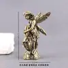 Adorno de ángel sentado de latón puro más vendido transfronterizo, decoración artesanal para mascotas de té, adorno de decoración para escritorio del hogar, artículo de bronce