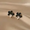 Pendientes Florales de Circonita Retro 2024 Nuevos Calientes Diseño de Nicho de Alta Gama Pendientes de Pétalo Mori Pendientes para Mujer