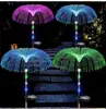 Lâmpada de Medusa Solar Colorida de Fibra Óptica LED Decoração de Paisagem de Jardim e Pátio Luz de Ambiente Luz de Gramado com Plugue de Terra