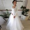 Comercio Exterior Europeo y Americano Amazon AliExpress wish estación independiente nuevo simple largo hasta el suelo vestido de novia