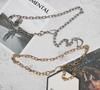 Revista de moda europea y americana cadena de cintura letra D cadena de cintura de aleación cadena de cintura de imitación de cobre retro cinturón de cadena de metal delgado