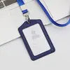 Juego de tarjetas de identificación de trabajo Juego de tarjetas de identificación de trabajo con cordón Juego de tarjetas de identificación de fábrica Juego de tarjetas de cuero PU horizontal
