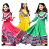 Performance Infantil México Meninas Dança Vestido Grande Junho 1 Roupa de Performance de Palco Role Play Étnico