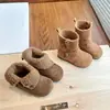 Botas de Algodón Nuevas para Niñas Otoño e Invierno 2026 para Niños Mayores, Suela Suave, Antideslizantes, Cómodas, Estilo Birkenstock con Bordes Plegables, Botines Versátiles