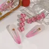 Pasador de Corazón Rosa para Mujer, Pin Lateral para la Frente, Accesorio para el Cabello, Pinza de Garra Linda de Verano para Flequillo, Adorno para el Cabello
