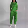 Conjunto de Pantalones Casuales de Color Sólido Deportivos Modernos con Cordones y Múltiples Bolsillos de Moda Otoño 2024 de Comercio Exterior Europeo y Americano