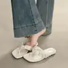 Encuentro Cercano Temporada 2026 Verano Nuevas Sandalias Chanclas Planas con Pliegues
