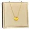Nuevo Collar de Lujo en Forma de Corazón de Oro de 18 Quilates que No se Desvanece para Mujer, Apilable, Versátil, Colgante de Corazón 3D, Estilo Ins
