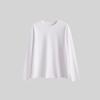 Camiseta de Algodón Pima de Manga Larga Estilo Nuevo Primavera 2025 Transfronterizo para Mujer Suelta Cuello Redondo Color Puro Elegante Top Interior Ropa de Mujer