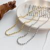 XA355 Colar Estilo Coreano Gola Distinta Joia de Prata INS Elegante Nicho Corrente de Contas Oliva Colar de Prata Esterlina S925 para Mulheres