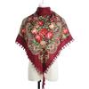 Pañuelo de cabeza de algodón estilo étnico para mujer, pañuelo para la cabeza de primavera y verano, chal, estampado vintage, pañuelo cuadrado pequeño de 90 cm, pañuelo triangular