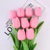 Flores artificiais de tulipa personalizadas para sala de estar, decoração de mesa de jantar, decoração de casamento, adereços de fotografia e arranjos de plantas verdes para cenários