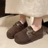 Mocassins Velcro Sapatos Únicos Femininos Sola Grossa Sapatos Femininos Aumento de Altura Fivela Outono 2026 Rad Retro Bonito Dois Usos