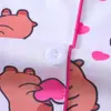 Pijama infantil ligero de verano con estampado de capibara, cárdigan con cuello, manga corta y pantalón largo, conjunto de ropa para el hogar al por mayor