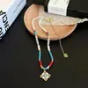 Nuevo collar de moda estilo chino con cuentas de esmalte, una colección de cadenas para la clavícula ligeras, lujosas y sofisticadas de inspiración vintage que son versátiles y fáciles de combinar.