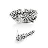 Novedades Transfronterizas Europeas y Americanas, Pendientes Asimétricos de Aleación con Múltiples Diamantes, Pendientes de una Sola Pieza Multicapa, Pendientes de una Sola Pieza