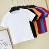 Camiseta de Manga Corta con Cuello Medio y Ombligo al Aire para Mujer, Camiseta Interior de Verano Ajustada con Ombligo al Aire, Top Deportivo de Color Puro de Manga Corta de Cintura Alta