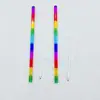 Bolígrafo de plástico de color degradado arcoíris, nuevo color, portalápices, accesorios para bolígrafos de manualidades creativas, venta al por mayor, alto valor de color