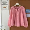 2026 Verano Color Sólido Encaje Moño Cuadrado Moda Versátil Delgado Lunares Camisa Protector Solar
