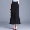Falda de encaje sirena, de cintura alta, ajustada al cuerpo, moda nueva para mujer primavera y otoño 2026, falda elegante de longitud media
