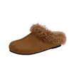 2026 Inverno Novos Chinelos de Lã de Cordeiro com Fleece 280g Revestimento Interno Super Macio Chinelos de Pelo Sapatos Quentes Preguiçosos Sapatos Femininos