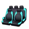 Lingge Cubierta de Asiento de Coche de Cuero PU Transfronteriza Bordado Acolchado de Comercio Exterior Soporte de Cuero Juego de 9 Piezas Cuero Universal Venta Directa de Fábrica