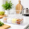Set Moderno Minimalista de Caja de Condimentos de Cuatro Compartimentos Suministros de Cocina Botellas de Condimentos Frascos Combinados Multifuncionales Grado Alimenticio