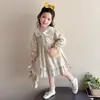 Vestido Bordado con Cuello Floral para Niña, Moda Nueva Primavera y Otoño 2026, Vestido de Princesa Elegante para Niña Pequeña