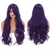 Peruca de animação cos transfronteiriça franja oblíqua multicolorida 80cm universal longo cabelo cacheado alta temperatura peruca de seda cobertura total da cabeça atacado