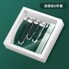Set de cortaúñas cortaúñas de acero inoxidable boca oblicua tijeras para cejas pinza para cejas lima de vidrio limpiador de oídos caja de regalo de seis piezas