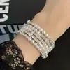 Pulsera Brazalete Vintage de Perlas de Imitación Pulsera de Muñeca de Lujo Ligero Temperamento Retro Diseño Único de Nicho Joyería de Mano