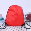 Bolsa de bolsillo de poliéster 210D color liso con cordón de doble hombro, banda reflectante, bolsa de almacenamiento para entrenamiento de estudiantes, publicidad