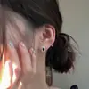 Aretes Cuadrados de Circonita Negra para Mujer, Lujo Accesible de Moda Diseño de Nicho Estilo Ins Exquisitos Pendientes