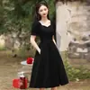 Vestido Negro de Noche 2026 Nuevo Vestido Largo de Verano Examen de Actuación Vocal Vestido de Banquete Ropa para Mujer Usable a Diario