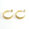 Pendientes de lujo sencillos con personalidad de moda europea y americana de acero inoxidable transfronterizo, pendientes redondos de acero de titanio y oro de 18 quilates para mujer