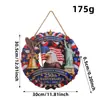2026 Decoración de Letrero de Madera Patriótico para Puerta del Día de la Independencia Estadounidense Águila Americana Bandera Decoración Patriótica Adorno de Fiesta