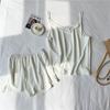 Conjunto de Pijama Novo de Primavera e Verão em Seda Cupro para Mulheres com Suspensórios, Roupa de Casa, Tecidos Frescos com Shorts, Confortável e Pode Ser Usado Fora