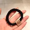 Goma para el pelo de tela con temática de oso, Diadema de tela de alta elasticidad, Goma para el pelo plisada, Scrunchie de seda helada, Cuerda para el pelo trenzada esponjosa