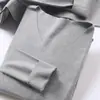 2025V cuello hombres ropa interior térmica sin costuras traje de otoño pantalones traje fino ajustado traje de base fabricantes al por mayor
