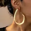 Un par de aretes grandes, geométricos, irregulares, sencillos y a la moda para mujer para el uso diario en la calle.